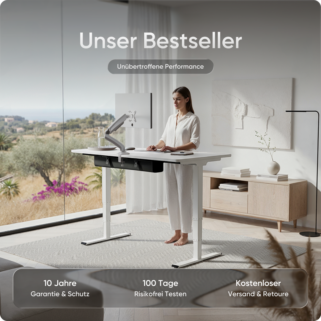Elektrisch höhenverstellbarer DESKSPACE Pro Plus ergonomischer Stehschreibtisch