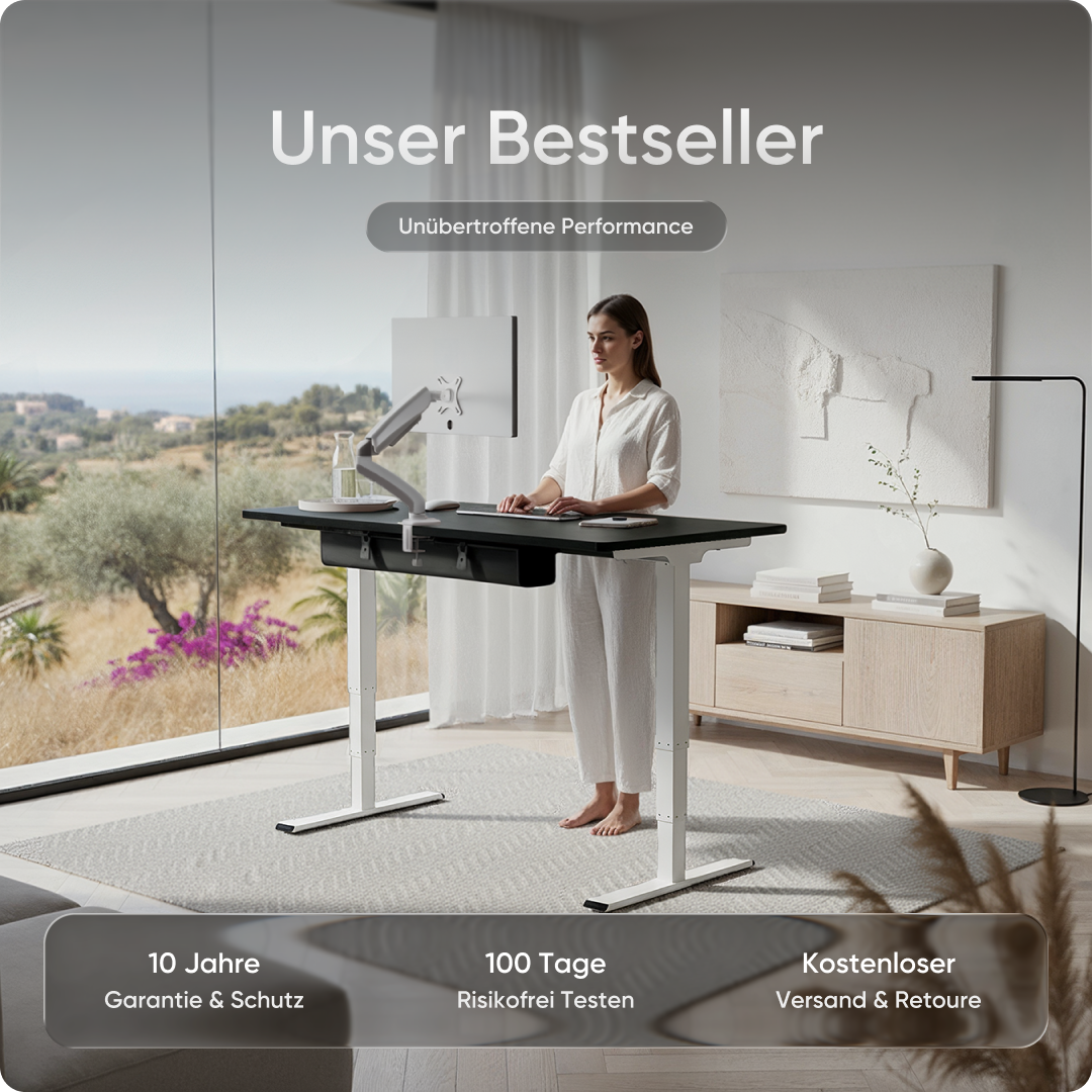 Elektrisch höhenverstellbarer DESKSPACE Pro Plus ergonomischer Stehschreibtisch