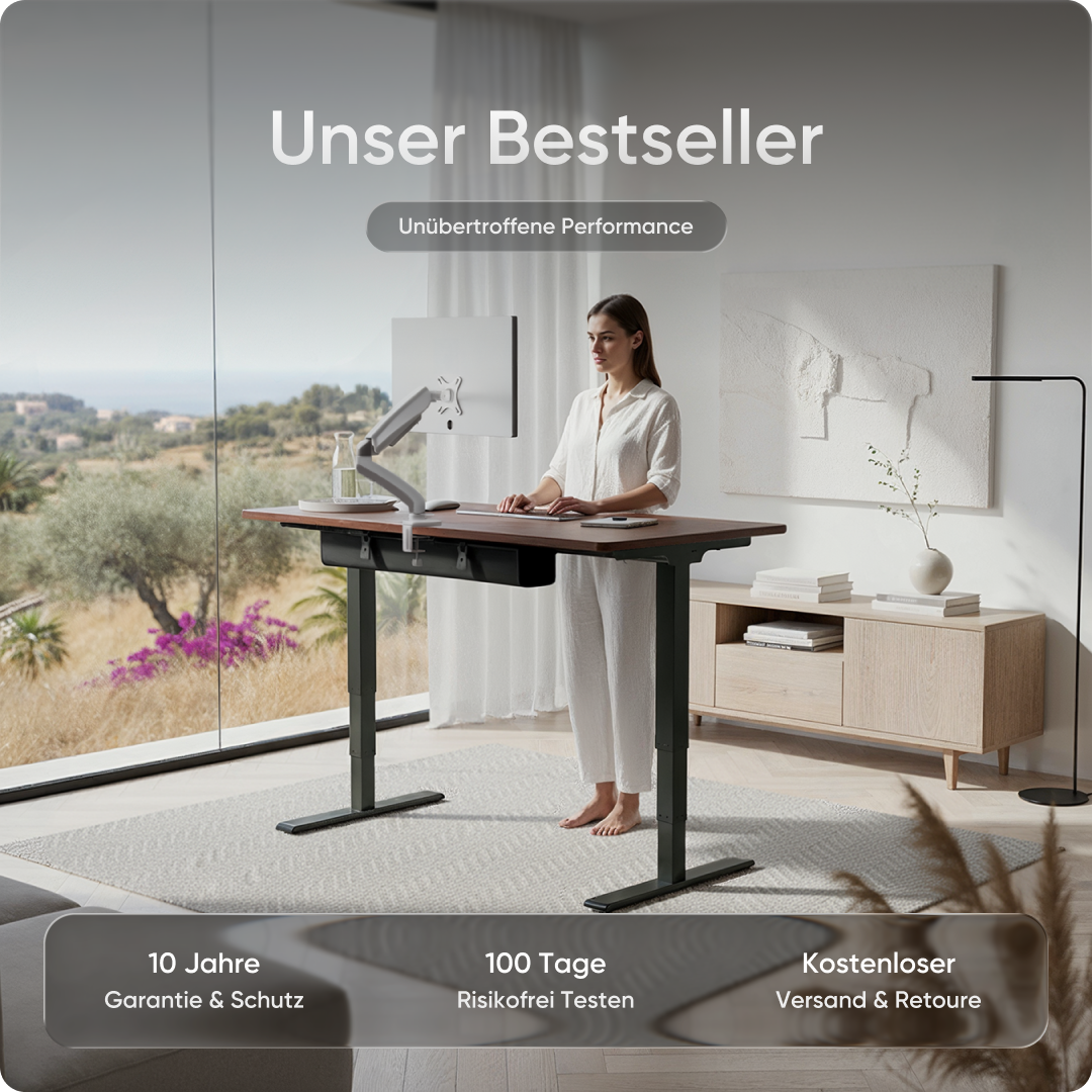 Elektrisch höhenverstellbarer DESKSPACE Pro Plus ergonomischer Stehschreibtisch