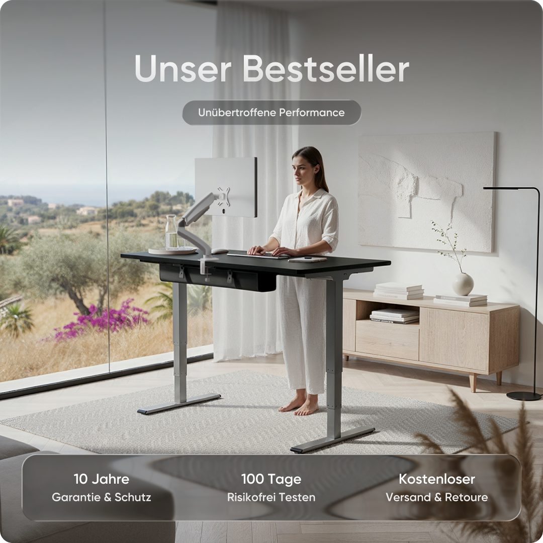 Elektrisch höhenverstellbarer DESKSPACE Pro Plus ergonomischer Stehschreibtisch