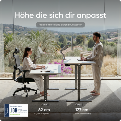 Elektrisch höhenverstellbarer DESKSPACE Pro Plus ergonomischer Stehschreibtisch