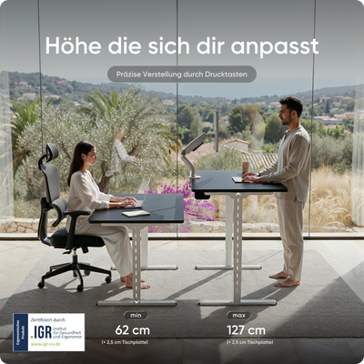 Elektrisch höhenverstellbarer DESKSPACE Pro Plus ergonomischer Stehschreibtisch
