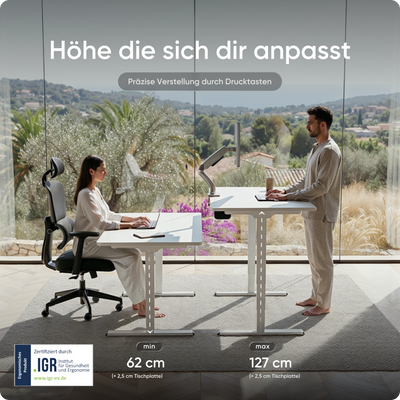 Elektrisch höhenverstellbarer DESKSPACE Pro Plus ergonomischer Stehschreibtisch