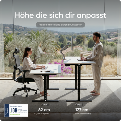 Elektrisch höhenverstellbarer DESKSPACE Pro Plus ergonomischer Stehschreibtisch