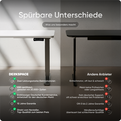 Elektrisch höhenverstellbarer DESKSPACE Pro Plus ergonomischer Stehschreibtisch