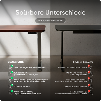 Elektrisch höhenverstellbarer DESKSPACE Pro Plus ergonomischer Stehschreibtisch