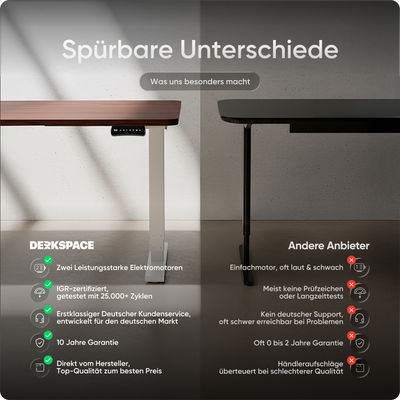 Elektrisch höhenverstellbarer DESKSPACE Pro Plus ergonomischer Stehschreibtisch