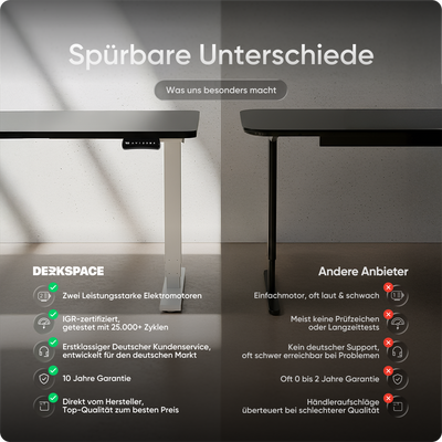 Elektrisch höhenverstellbarer DESKSPACE Pro Plus ergonomischer Stehschreibtisch