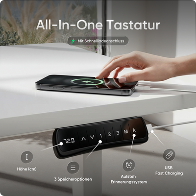 Elektrisch höhenverstellbarer DESKSPACE Pro Plus ergonomischer Stehschreibtisch