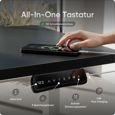 Elektrisch höhenverstellbarer DESKSPACE Pro Plus ergonomischer Stehschreibtisch