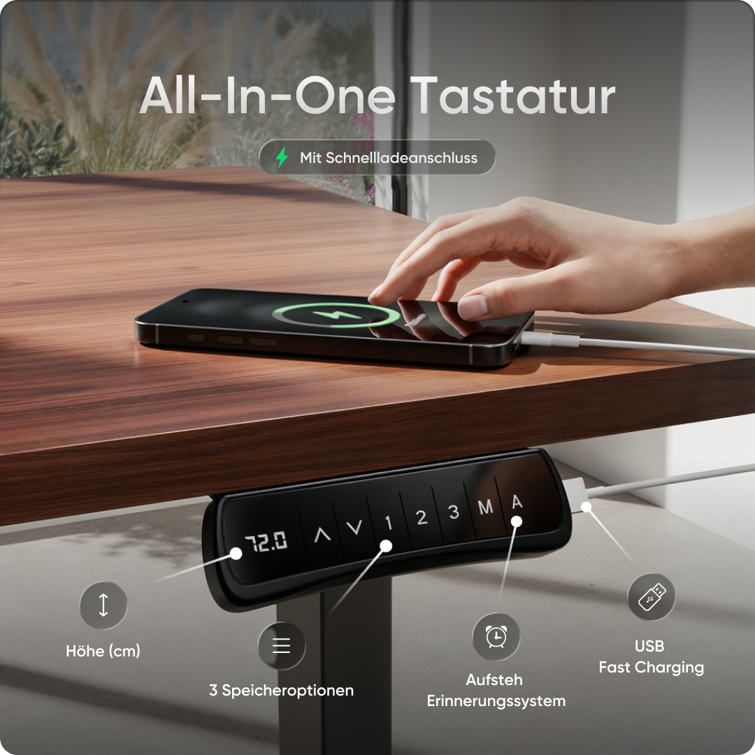 Elektrisch höhenverstellbarer DESKSPACE Pro Plus ergonomischer Stehschreibtisch