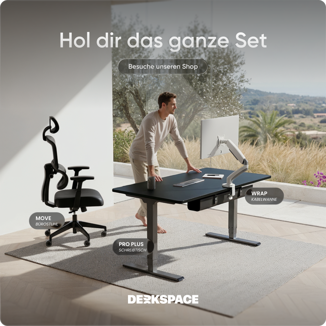 Elektrisch höhenverstellbarer DESKSPACE Pro Plus ergonomischer Stehschreibtisch