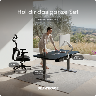 Elektrisch höhenverstellbarer DESKSPACE Pro Plus ergonomischer Stehschreibtisch