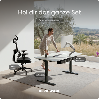 Elektrisch höhenverstellbarer DESKSPACE Pro Plus ergonomischer Stehschreibtisch