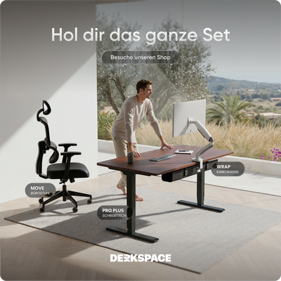 Elektrisch höhenverstellbarer DESKSPACE Pro Plus ergonomischer Stehschreibtisch