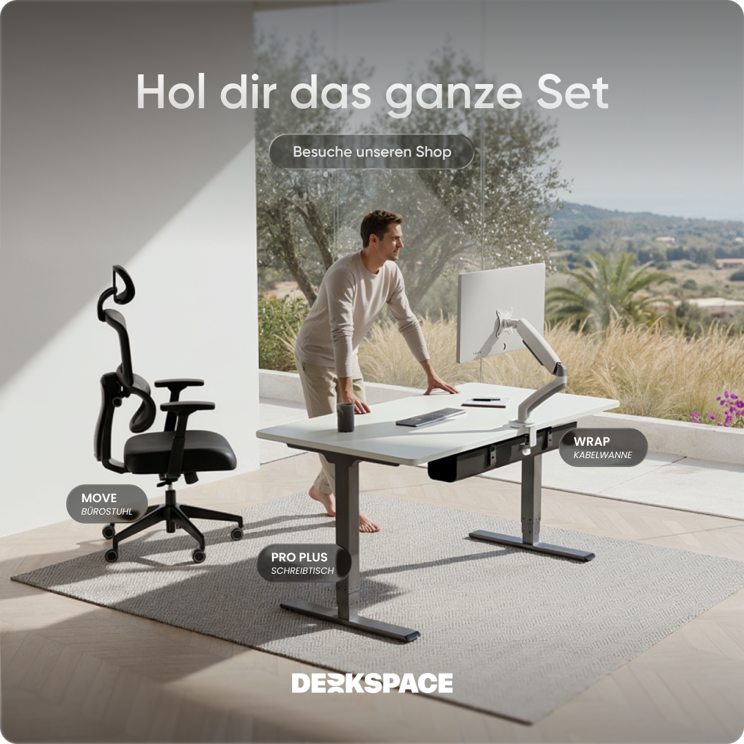 Elektrisch höhenverstellbarer DESKSPACE Pro Plus ergonomischer Stehschreibtisch