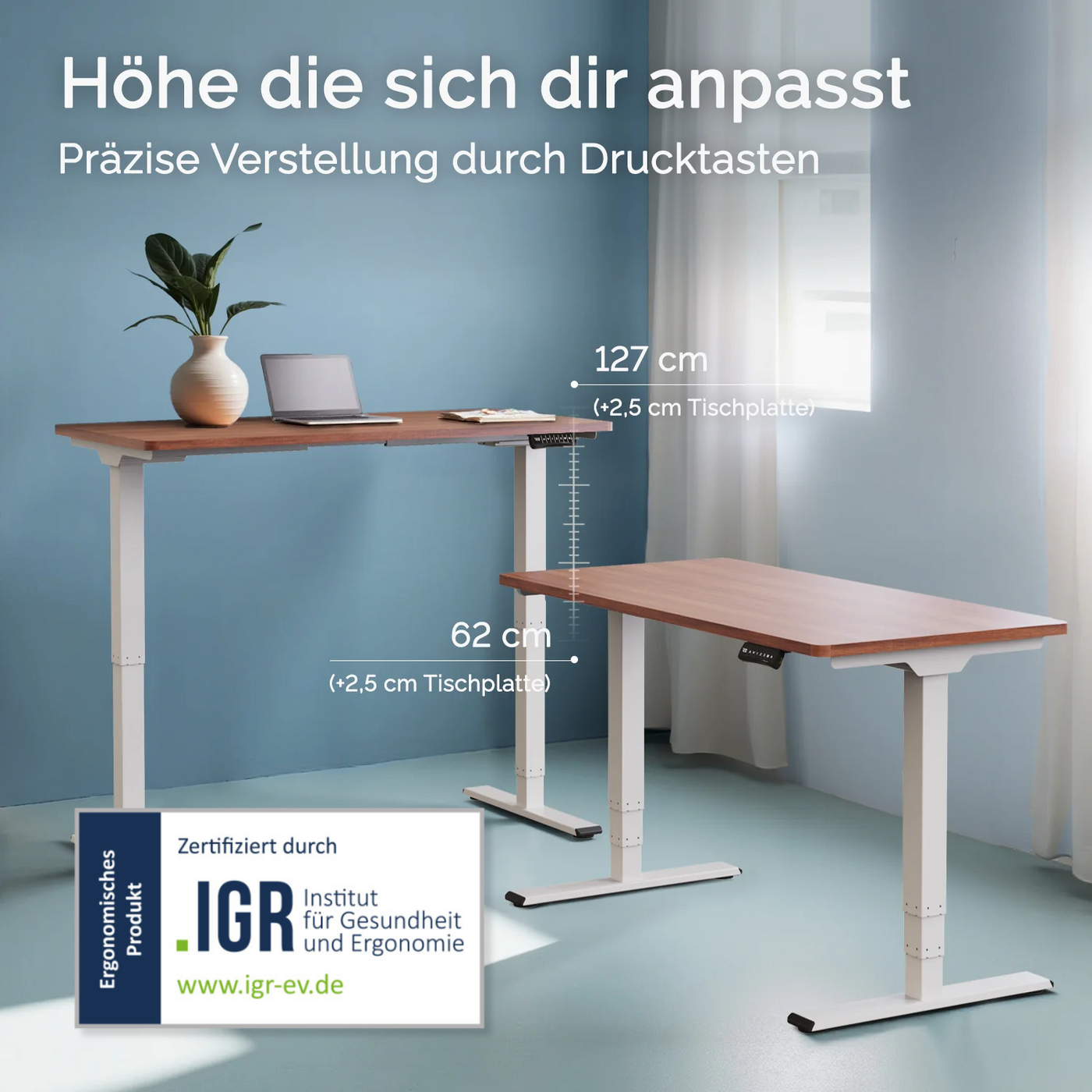 DESQUP PRO PLUS | Electrically height-adjustable desk 