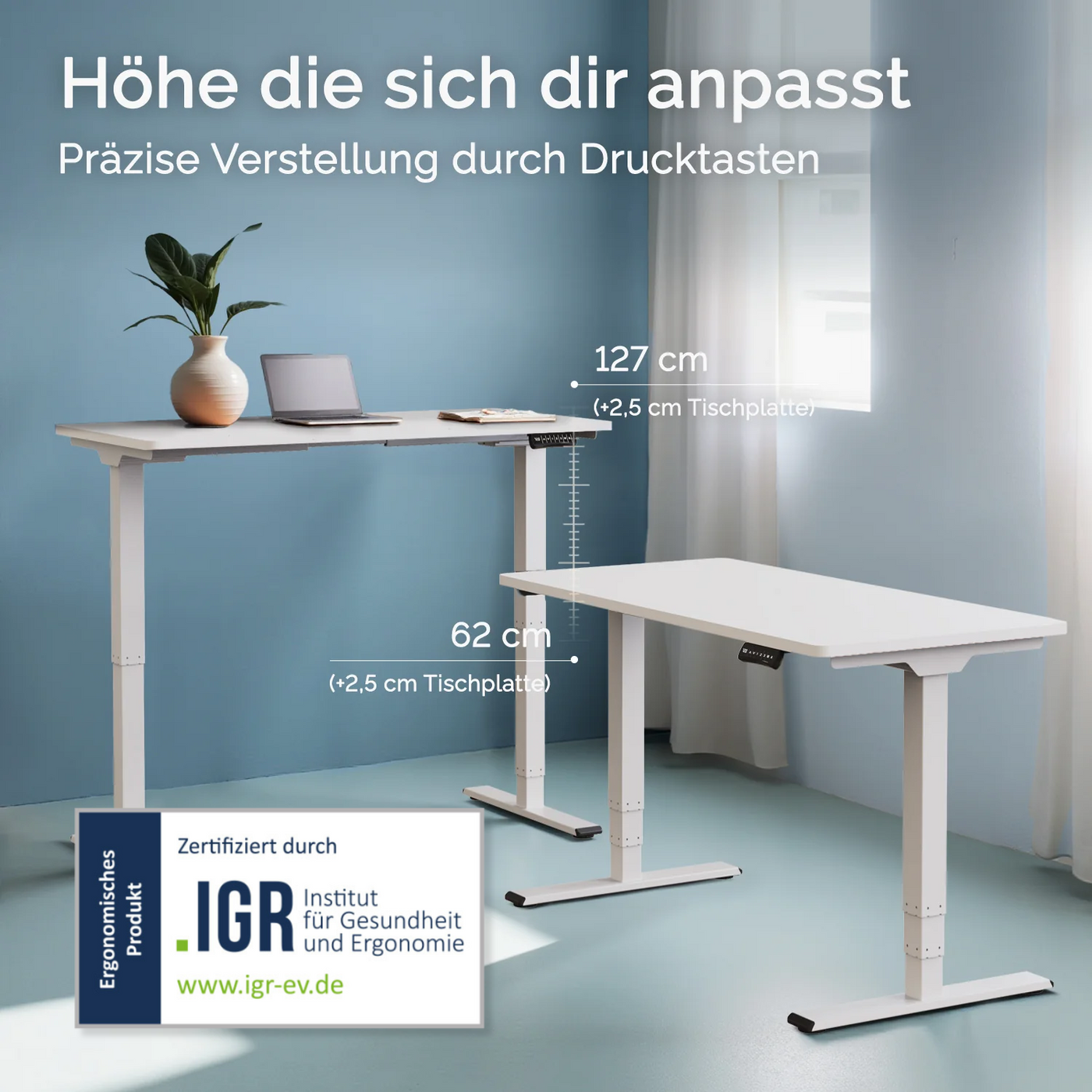 DESQUP PRO PLUS | Electrically height-adjustable desk 