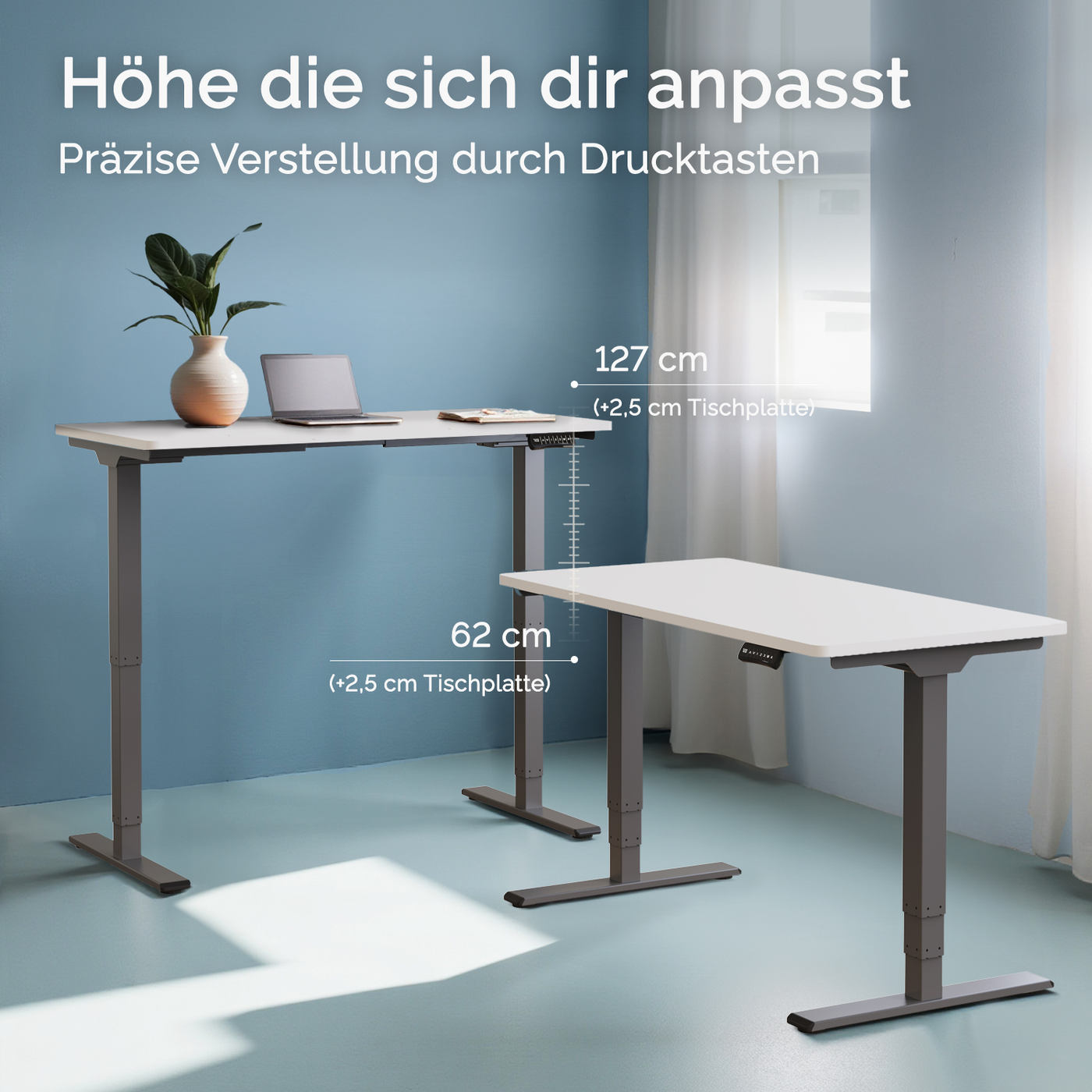 DESQUP PRO PLUS | Electrically height-adjustable desk 