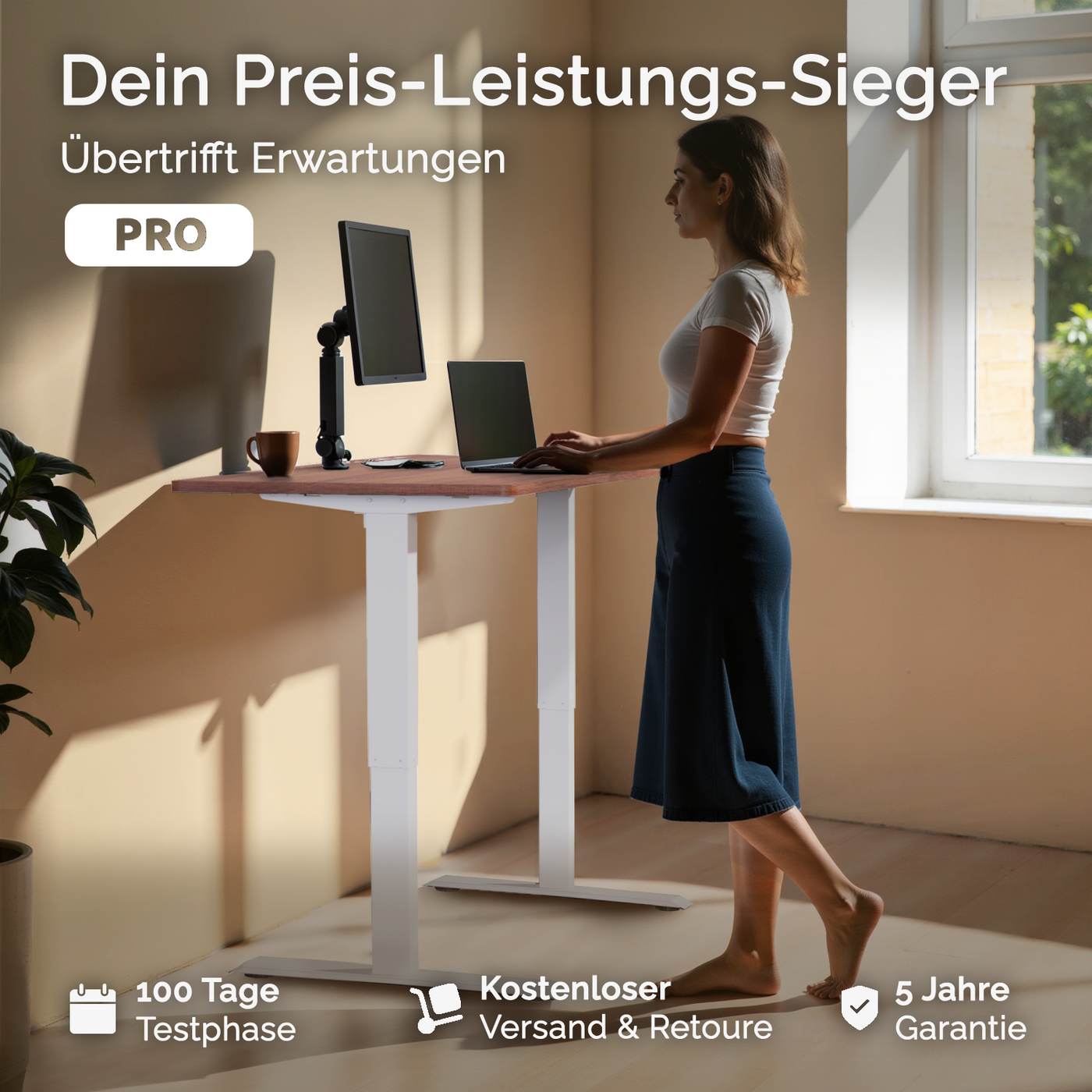 deskspace-pro-hohenverstellbarer-schreibtisch-mahagoni-tischplatte-weiß-gestell-140x70