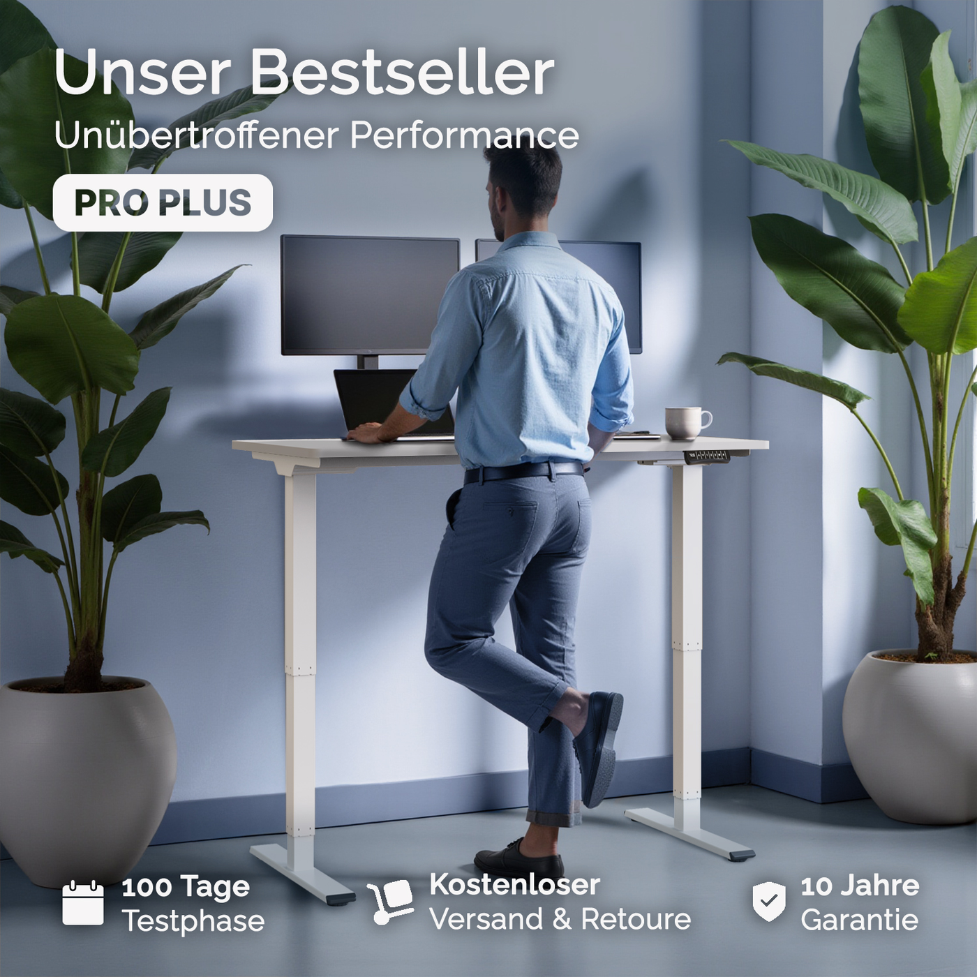 DESQUP PRO PLUS | Electrically height-adjustable desk 