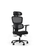 Ergonomischer Bürostuhl DESKSPACE MOVE PRO in Schwarz, freigestellte Produktansicht vor hellem Hintergrund
