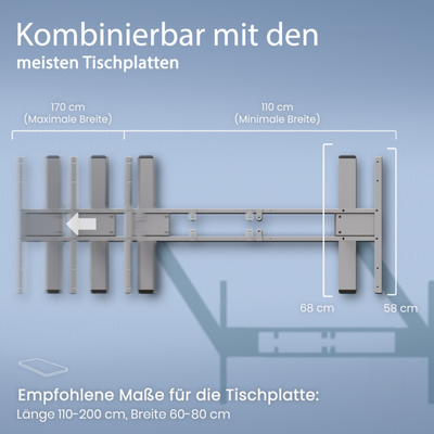 DESQUP PRO PLUS | Electrically height-adjustable desk 